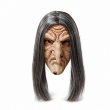 Halloweenmaske mit Kunsthaar gruselig Halbmaske realistisch f&uuml;r Cosplayer