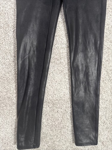 Spanx Women's Size Small Faux Black Leather Leggings Pants Stretch Causal - Picture 5 of 12