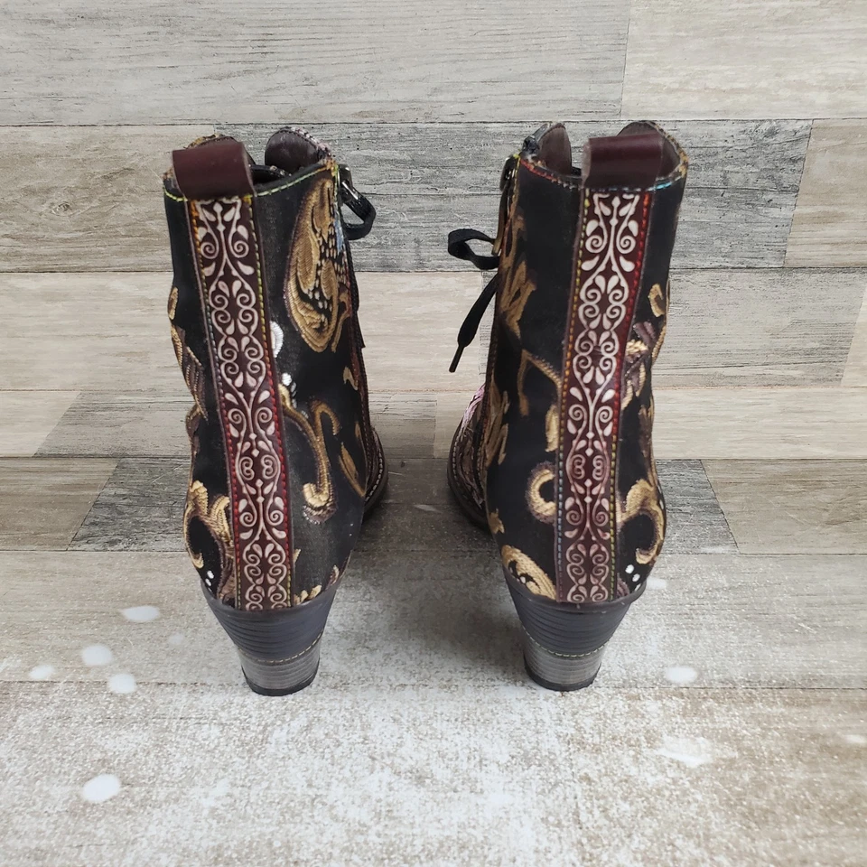 Spring Step L'Artiste Siren Womens Bootie 7.5 - 8 Side Zip Ankle Boots - Image 3 of 4