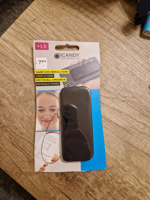 Neu ICANDY Pocket Reading Glasses Nose Clip Optics Presbyopic +1,5