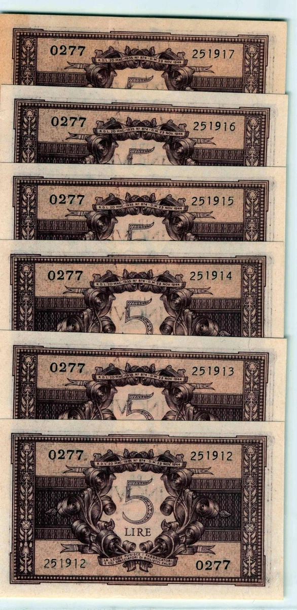 CITTÀ DEL VATICANO 未使用はがき Uncirculated Italian, Sammarinese & Vatican Paper Money for sale
