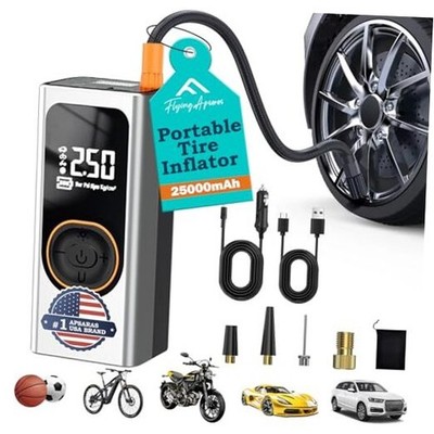 X9 Pro Portable Tire Inflator 1Min2X Faster 150PSI Air Compressor,25000mAh 