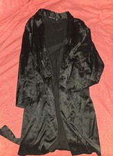 Pretty Little Thing Black Satin Robe Size 10