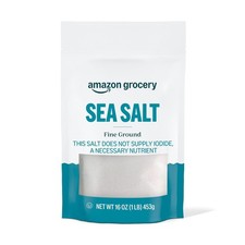 Amazon Grocery, Sea Salt, Fine Ground, 16 Oz Previously Happy Belly, Packaging