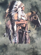 The Mountain T Shirt Men's Green Indian Reserve Native XL Leather Tag #778 NWOT