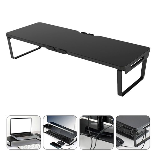 Monitor Stand Riser Aluminum Alloy Wood Computer Laptop Riser Display Holder - 第 4/12 張圖片