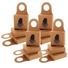25pcs Kraft Paper Wine Bottle Box With Clear Window Empty Wine Bottle Gift Box