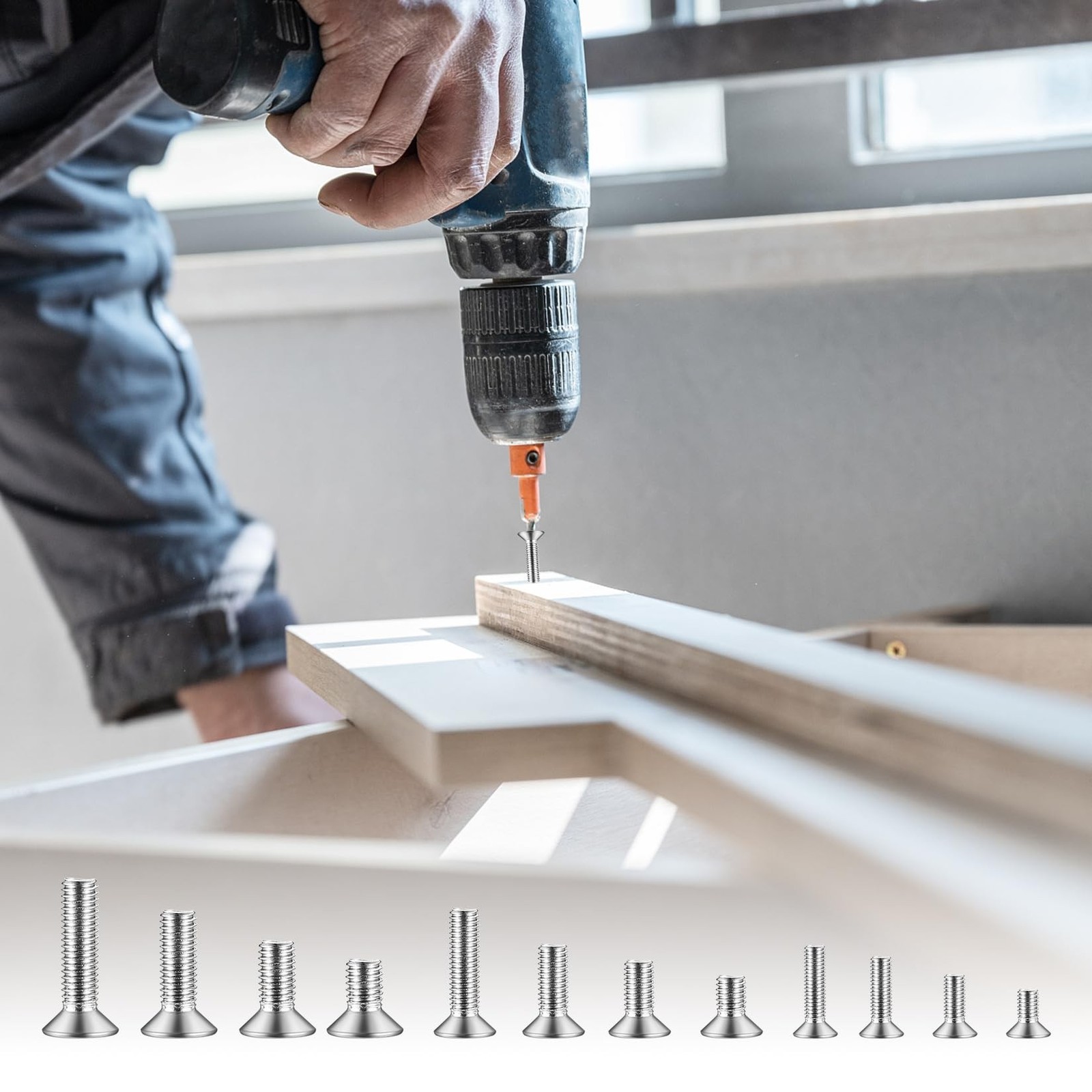 580 Pcs M3 M4 M5 Screws and Nuts Set, Countersunk Bolts and Nuts Assortment, ...