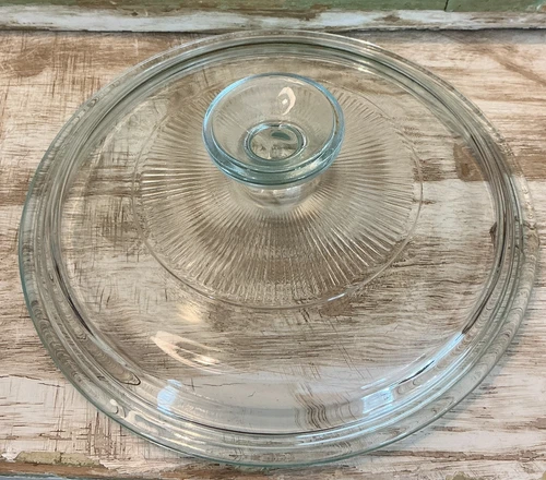 Vintage Pyrex #22 Clear Glass Lid Ribbed Replacement 7” Inner Rim USA