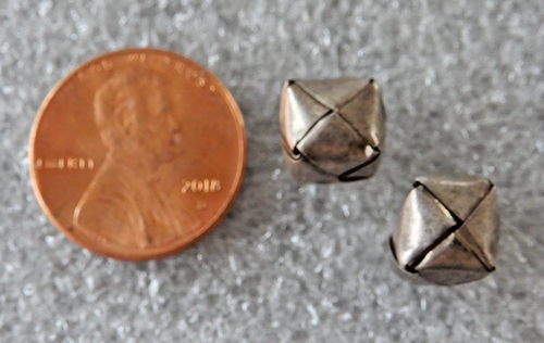 Boîtes tribu Thai Hill argent fin (.999) style origami carré plié argent DEUX - Photo 5/6