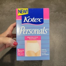 New NOS 1994 Sealed Kotex Personals Protective Panties Box Of 3 Size 5/6/7 