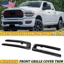 For 2019-2024 Ram 2500 3500 4500 5500 Front Grille Grill Cover Trim Matte Black