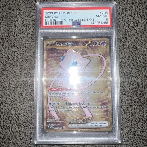 PSA 8 Gold Metal Mew Ex 205/165 Pokémon 151 Ultra Premium Collection Promo PSA 8