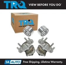 TRQ Front Wheel Bearings & Rear Hub Assemblies 4 Piece Kit for FWD Dodge Jeep