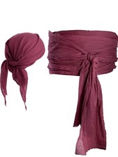 SATINIOR Halloween Pirate Costume Accessories Medieval Linen, Wine Red