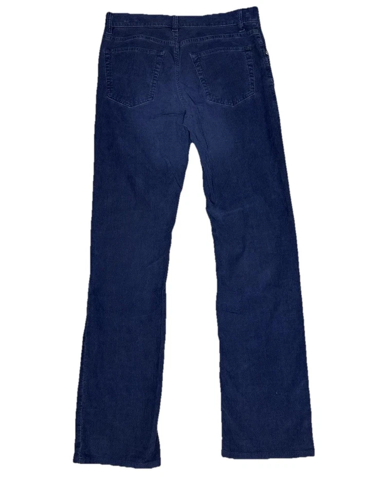 Helmut Lang Size 30 Vintage Corduroy Low Waist Boot Cut Pants Button Fly Navy - Image 3 of 4