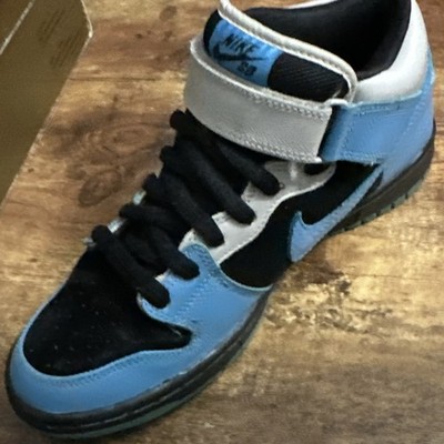 8.5M - Nike Dunk Mid Pro SB Black/Aqua Fuel Blue 314383-041 w/ OG