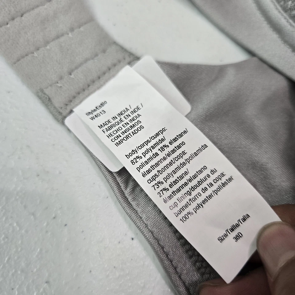 Sujetador Warners Mujer 36D Gris Geométrico Blissful Benefits Camiseta Inalámbrica Nuevo con Etiquetas Foto 3 de 4