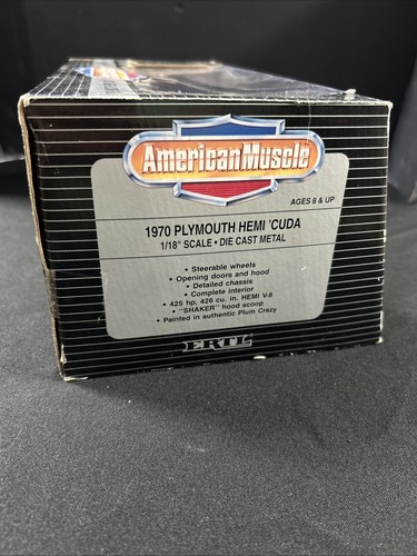 ERTL American Muscle Vintage Diecast Car 1:18 1970 Plymouth Hemi Cuda PURPLE - Picture 10 of 21