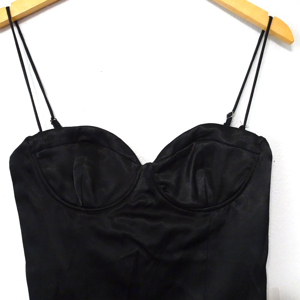 NUEVO Top Corsé Zara Negro Bustier Para Mujer Talla Pequeña Nuevo Con Etiquetas Espalda Transparente Foto 3 de 4