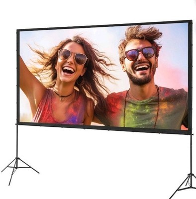 Excelvan 120 Inch 16:9 Portable Projector Screen High Contrast Collapsible PVC
