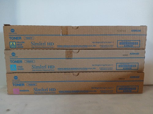 SET OF 3 NEW GENUINE Konica Minolta TN321C TN321Y TN321M TONER