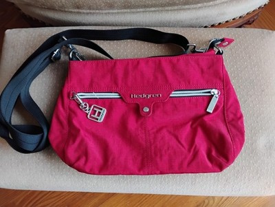 HEDGREN RED NYLON CROSSBODY BAG