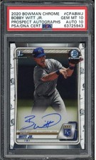 2020 Bowman Chrome Bobby Witt Jr 1st Bowman Auto Dual PSA 10 Gem Mt Royals RC