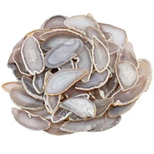 Polished Agate Light Table Slices, Geode Slab Cards, Pack of 12