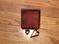 Michael Bonne Copper Signature Ruffle Square w Heart & Mini Cookie Cutters