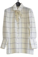 Womens Valentino Valentino Check Pattern Silk Blouse Y 20939B