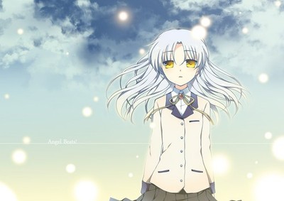 Anime tachibana kanade girls yellow eyes angel beats Custom Gaming Mat Desk