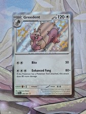 Pokemon Card Greedent 206/091 Paldean Fates Holo Shiny Rare NM