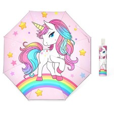 Autoamtic Kids Umbrella UV Resistant, Folding Compact Umbrella 360  Reflectiv...