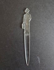 Vintage 1950's Fuller Brush Man Clear Plastic Letter Opener, Made in USA