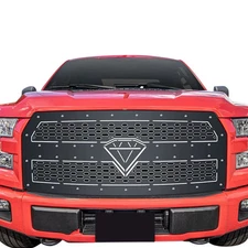 For Ford F-150 15-17 1-Pc Chrome Polished 8x6 mm Horizontal Billet Main Grille