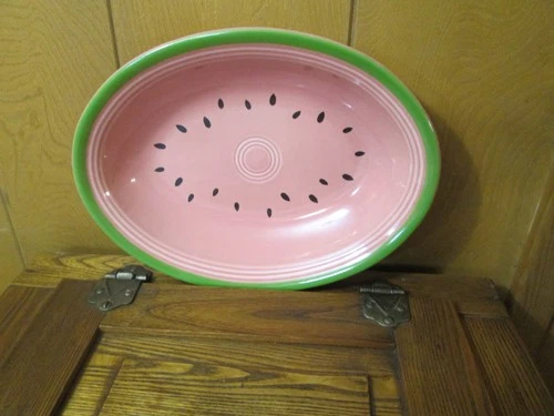 RARE Fiestaware Watermelon 12 1/4” oval serving bowl discontinued Fiesta