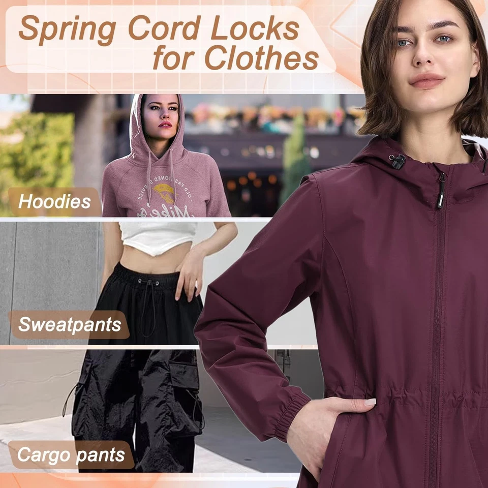 10 PIEZAS Cerraduras de cable de resorte de plástico para cordón, tapón de palanca Paracord Foto 4 de 4