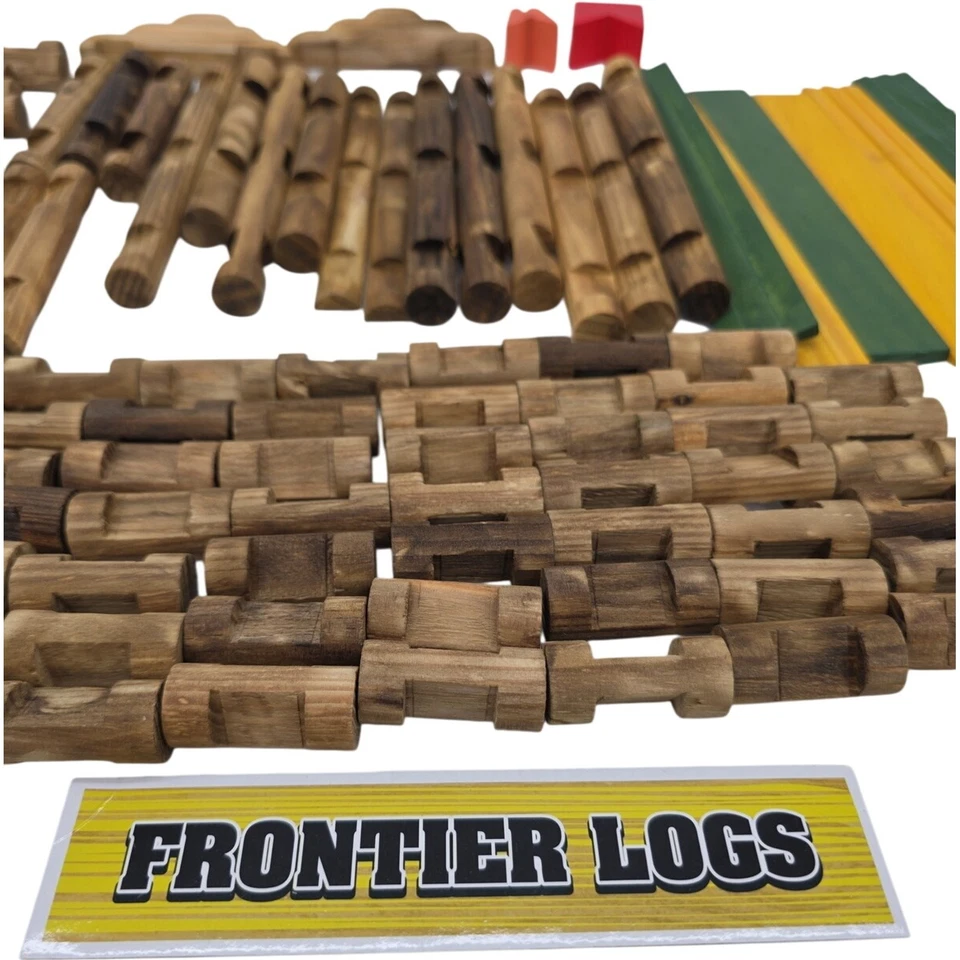 Juego de piezas de construcción de madera real Frontier Logs con instrucciones de enclavamiento clásico Foto 2 de 4