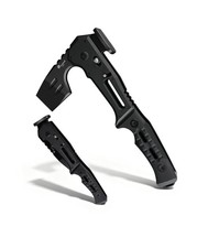 HX OUTDOORS Folding Tactical Axe Survival Multitool, DC53 Steel Blade with Bl...