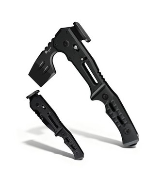 HX OUTDOORS Folding Tactical Axe Survival Multitool, DC53 Steel