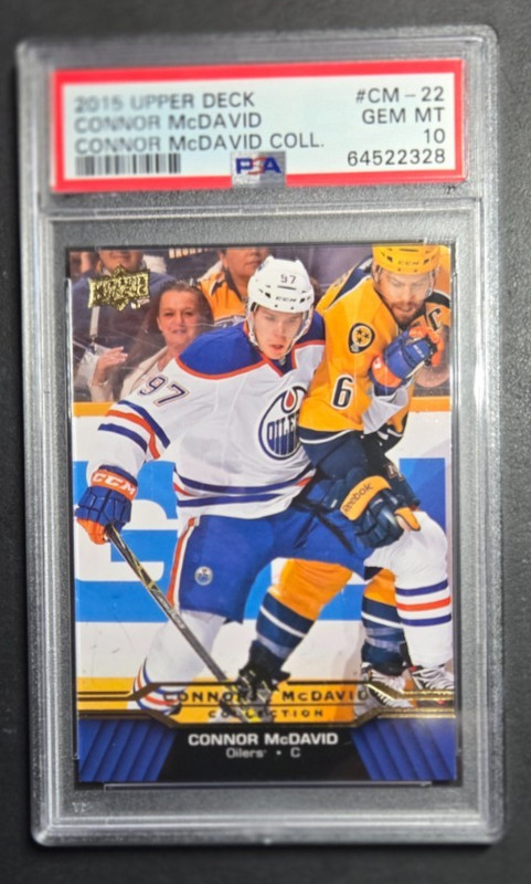 2015 Upper Deck  Connor McDavid Collection  ROOKIE CARD #22 PSA 10