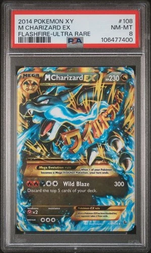 PSA 8 NM-MT M Charizard EX Flashfire Ultra Rare Holo 2014 Pokemon XY 108/106