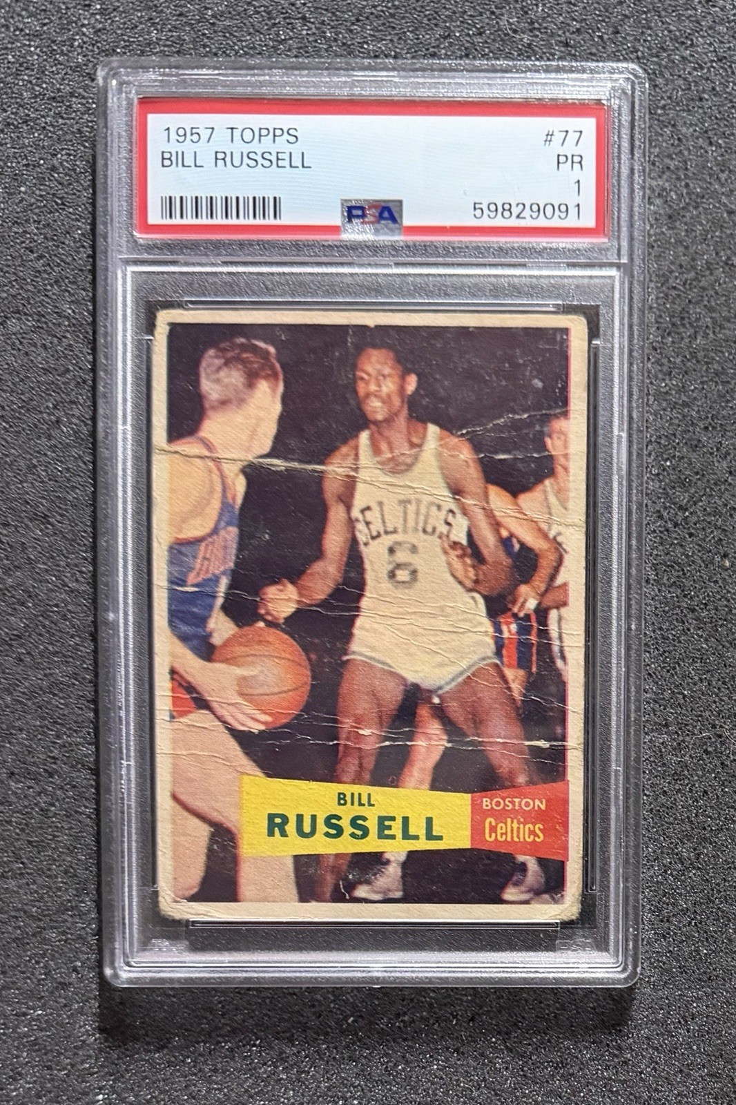 1957 Topps Basketball- #77 Bill Russell - PSA 1