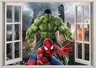 Marvel Avengers Super Heros Hulk 3d Smashed Wall View Sticker Poster Vinyl Z631