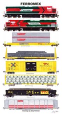 Póster de tren de carga Ferromex TTX 11"x17" firmado por Andy Fletcher