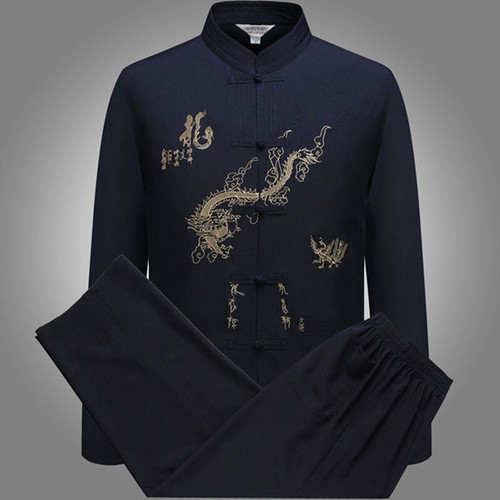 Herren Chinesischer Stil Tang Anzug, Shaolin Jacke, Hose, Longwu Anzug - Bild 11 von 16