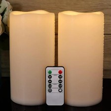 Large Waterproof Outdoor Flameless Candles Battery Operated with Remote Timer