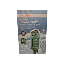 Sylvania 6 Outlet Power Stake With Timer And Photocell Sensor