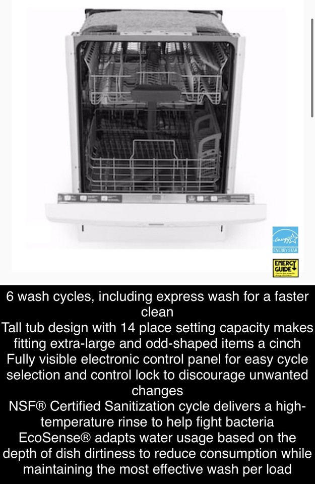 NIB Bosch White 50 dBA SHE3ARF2UC NSFCertified EcoSense Dishwasher eBay